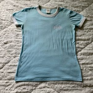 victoria’s secret pink baby blue t-shirt